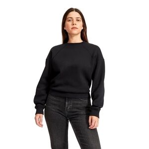 Everlane Sweatshirt Women XS Black The ReNew Mock Neck Fleece Pullover S…